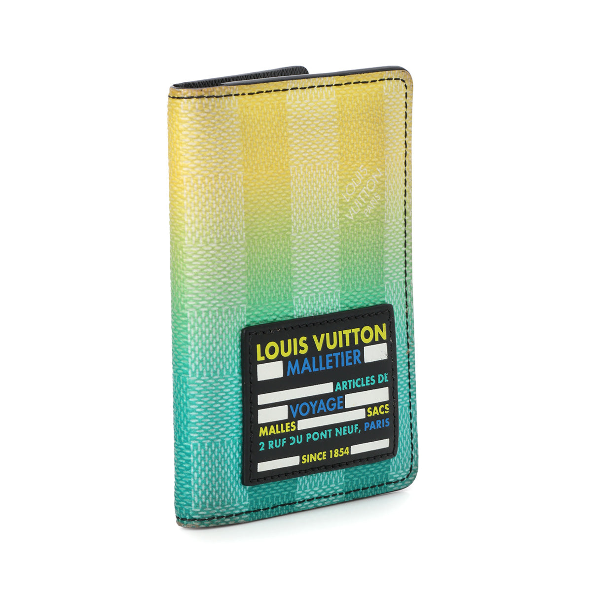 Damier Stripes Pocket Organizer Gradient Green/yellow