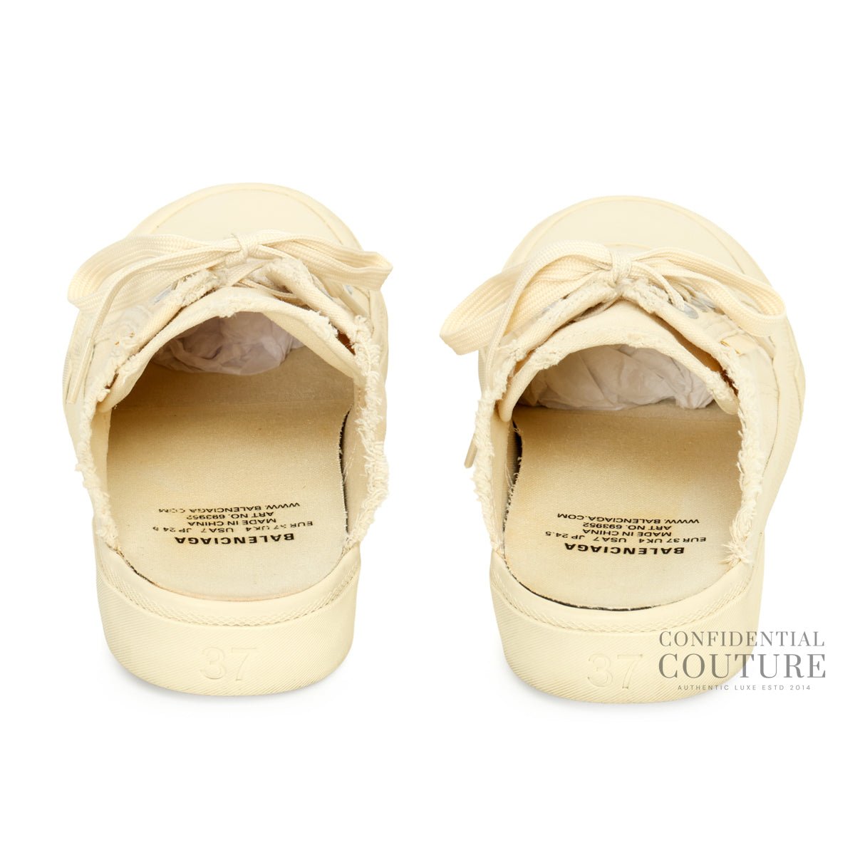 Paris White Cotton Sneakers Mules EU 37 | UK 4 | US 7