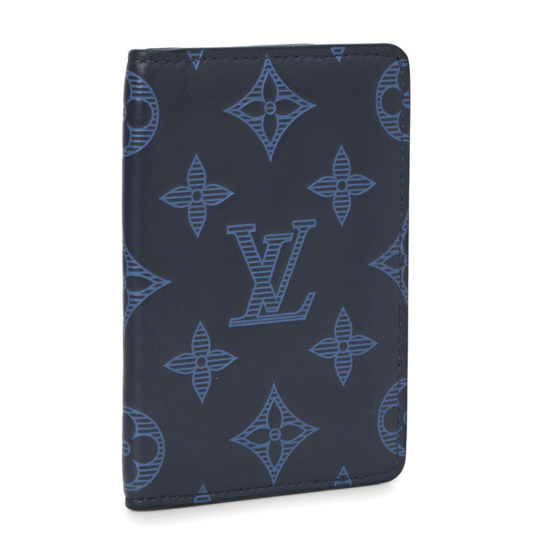 Blue Monogram Shadow Leather Pocket Organizer