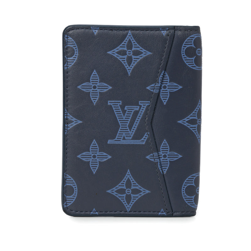 Blue Monogram Shadow Leather Pocket Organizer