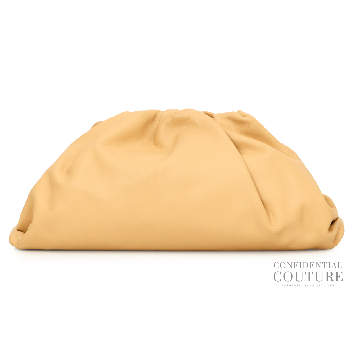 The Pouch Tapioca Beige Calfskin Oversized Clutch Bag