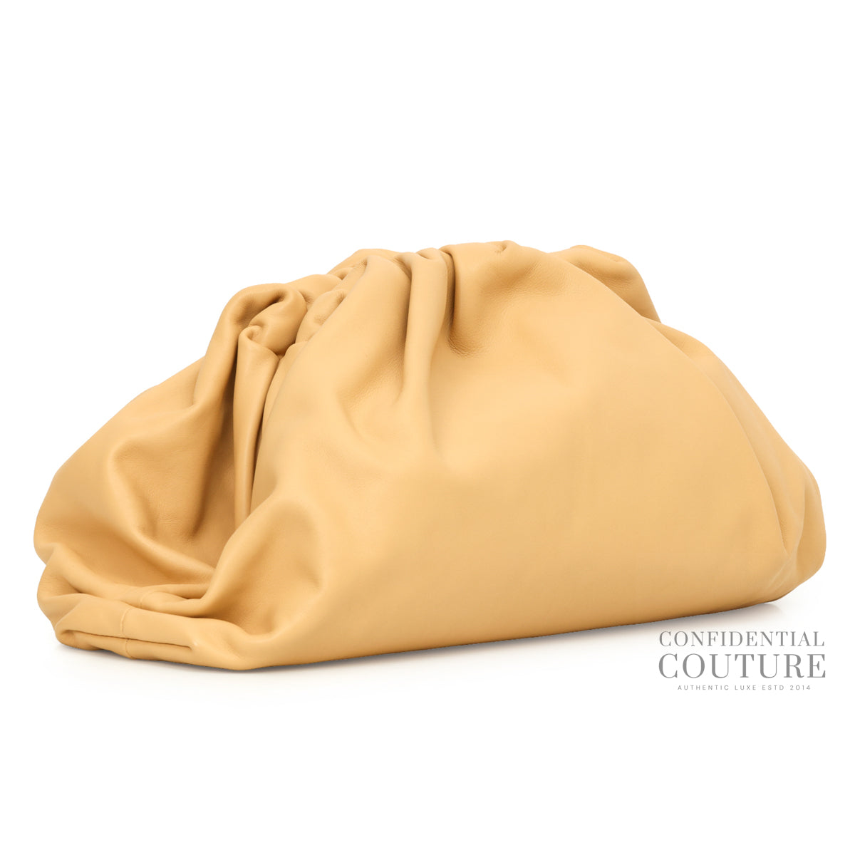 The Pouch Tapioca Beige Calfskin Oversized Clutch Bag