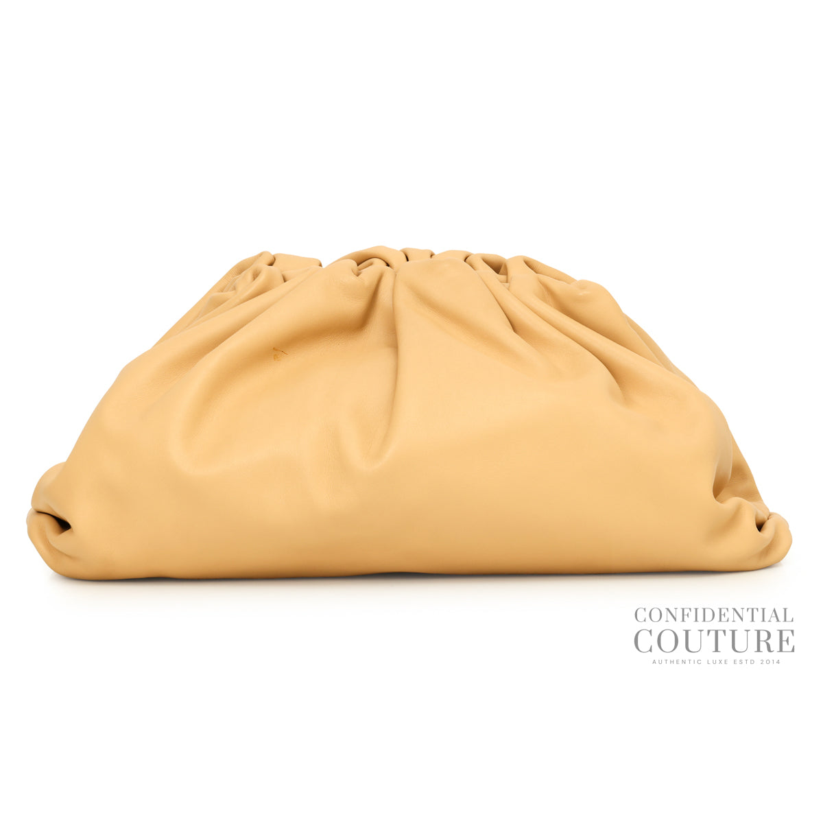 The Pouch Tapioca Beige Calfskin Oversized Clutch Bag