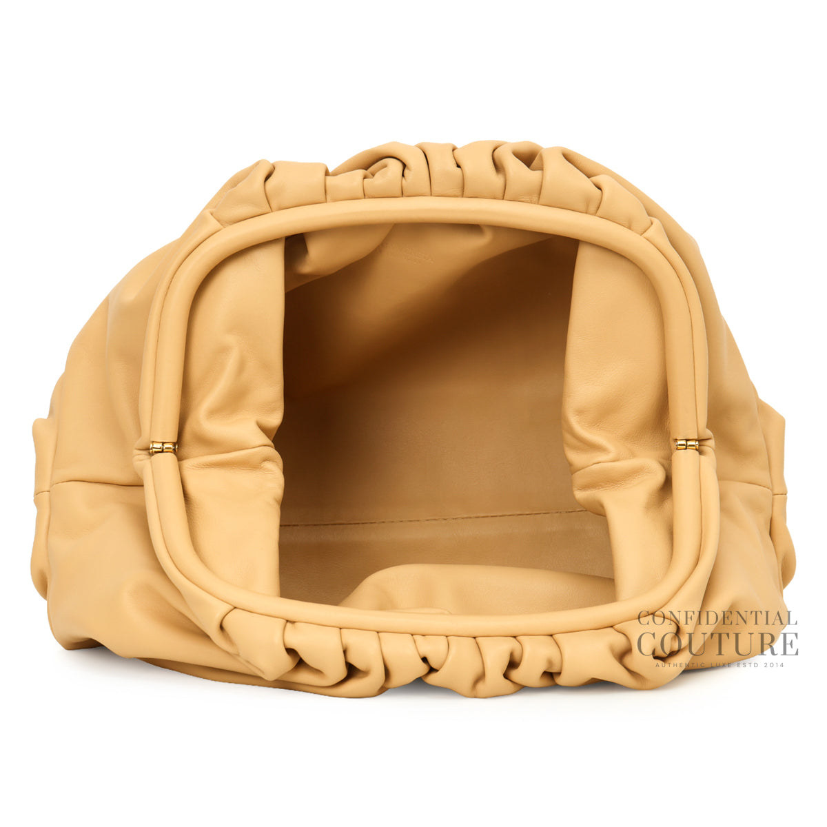 The Pouch Tapioca Beige Calfskin Oversized Clutch Bag