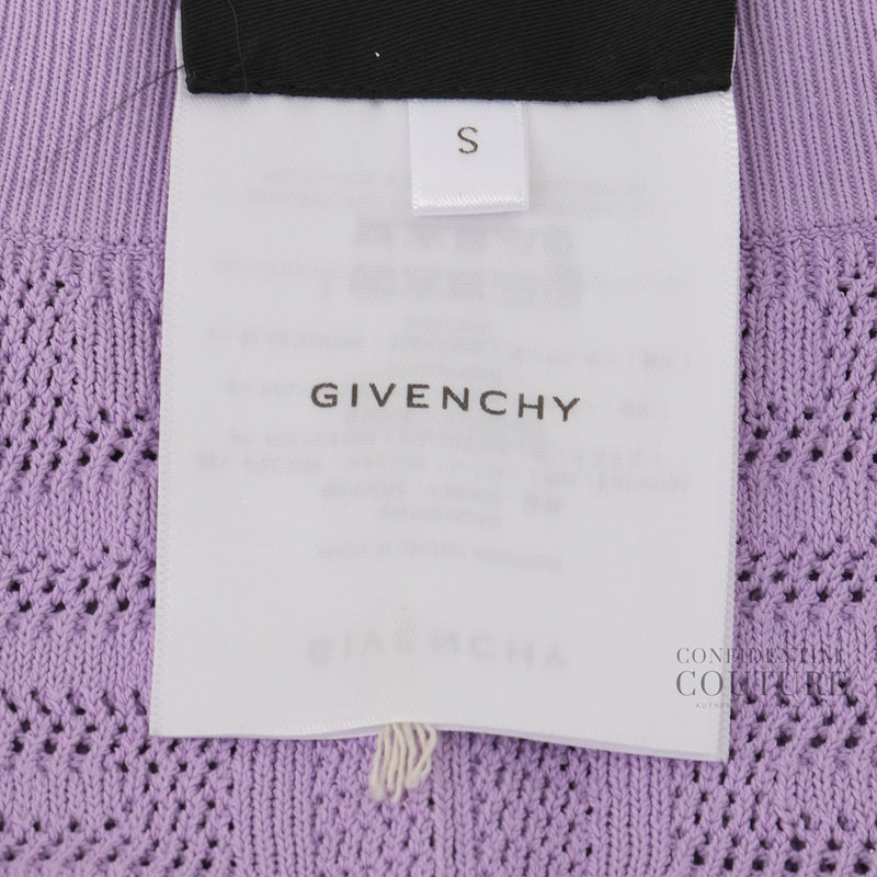 Lilac 4g Jacquard Knit Short Sleeve Sweater | S