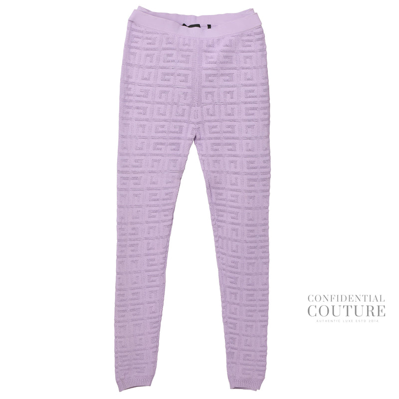 Lilac 4g Jacquard Knit Leggings | S