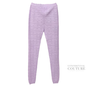 Lilac 4g Jacquard Knit Leggings | S