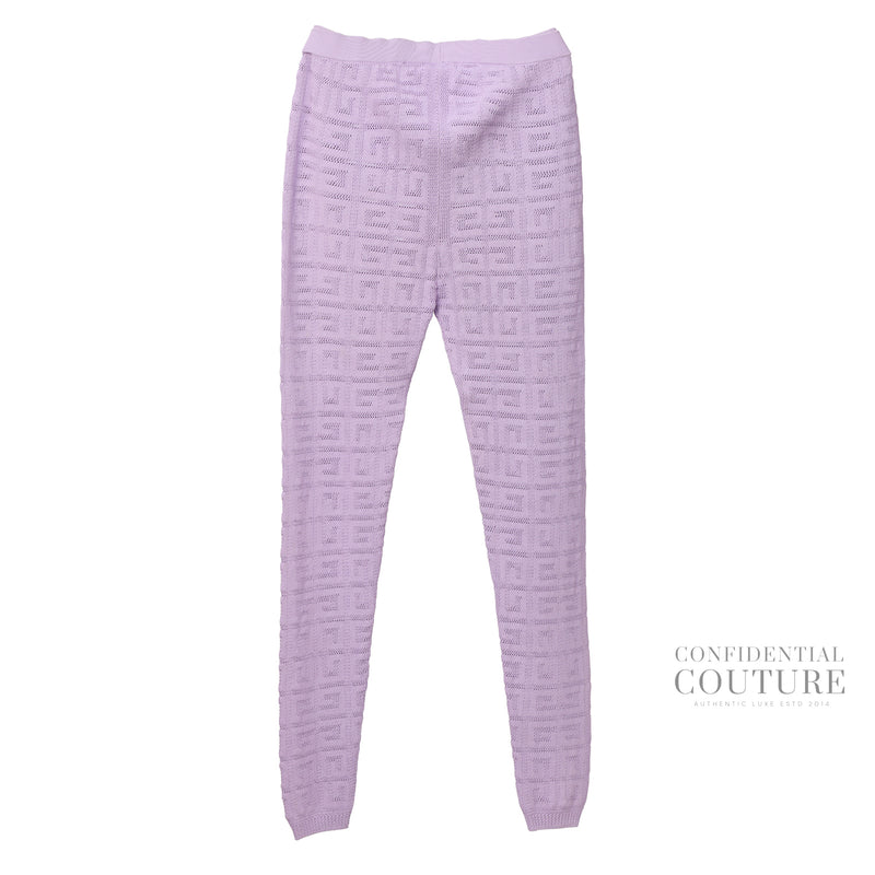 Lilac 4g Jacquard Knit Leggings | S