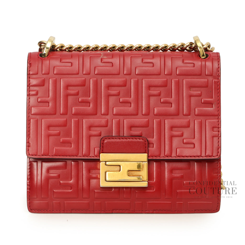 アクセサリー FENDI Shop Pre-Loved Fendi Red Zucca FF Kan U Bag – Confidential Couture