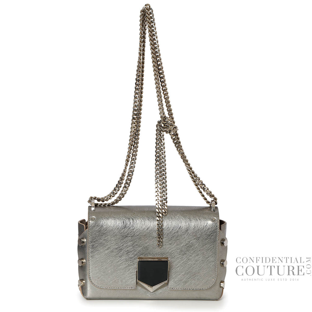 Shop Preloved Jimmy Choo Silver Petite Lockett Shoulder Bag – 100
