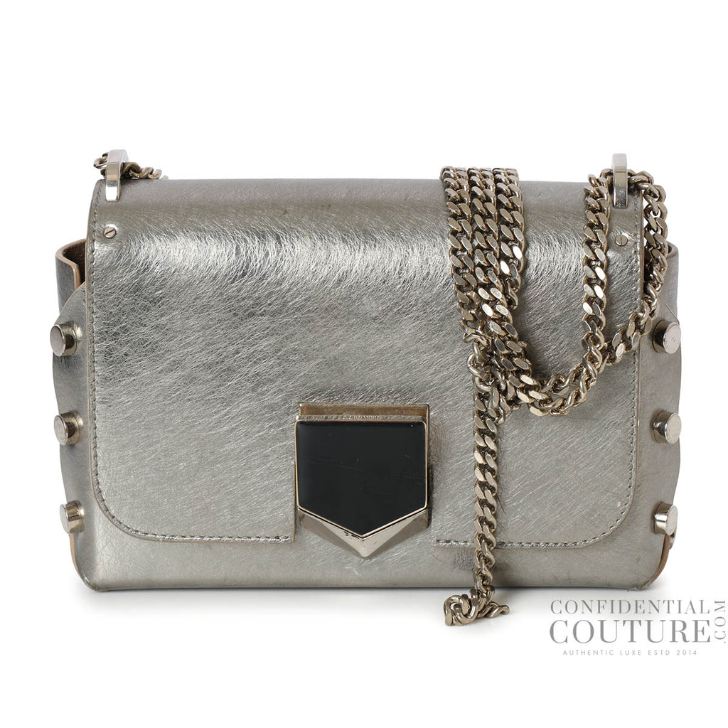 Shop Preloved Jimmy Choo Silver Petite Lockett Shoulder Bag – 100