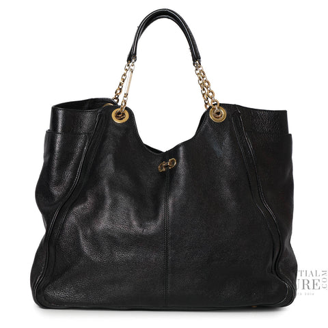Black Betulla Large Chain-Link Tote