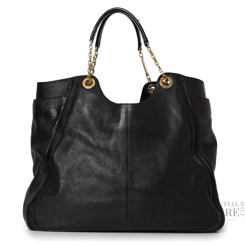Pre-loved Salvatore Ferragamo Black Betulla Large Chain-Link Tote
