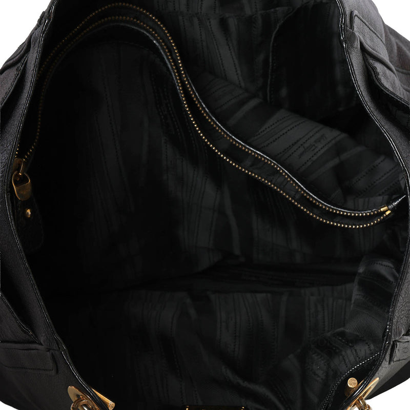 Women pre loved Salvatore Ferragamo Black Betulla Large Chain-Link Tote