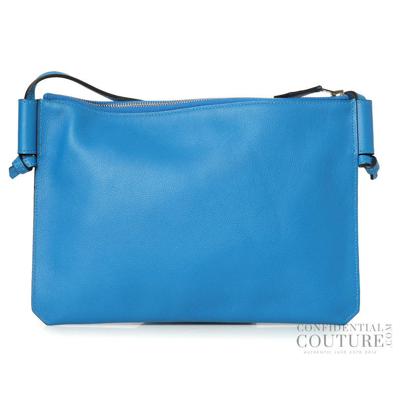 Pre loved Hermes Ultrapla PM Togo Bag in Blue Hydra Togo Leather