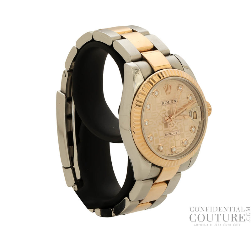 Rolex datejust 31mm diamond dial 18k rose gold jubilee price