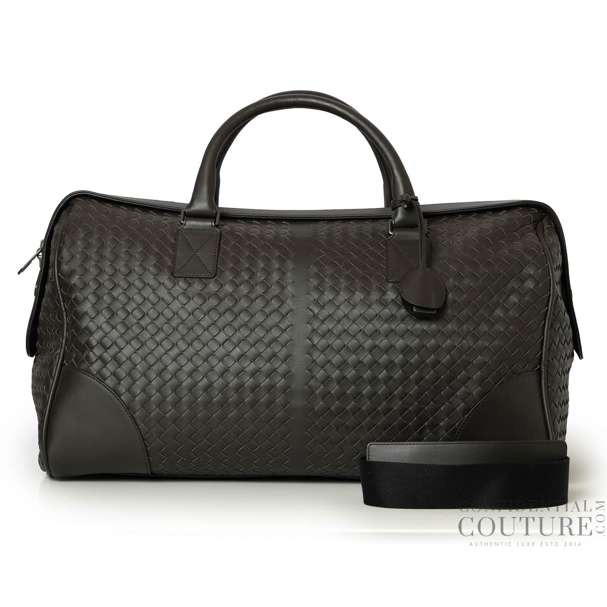 Black Intrecciato Medium Duffle Bag