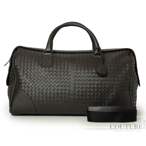 Black Intrecciato Medium Duffle Bag