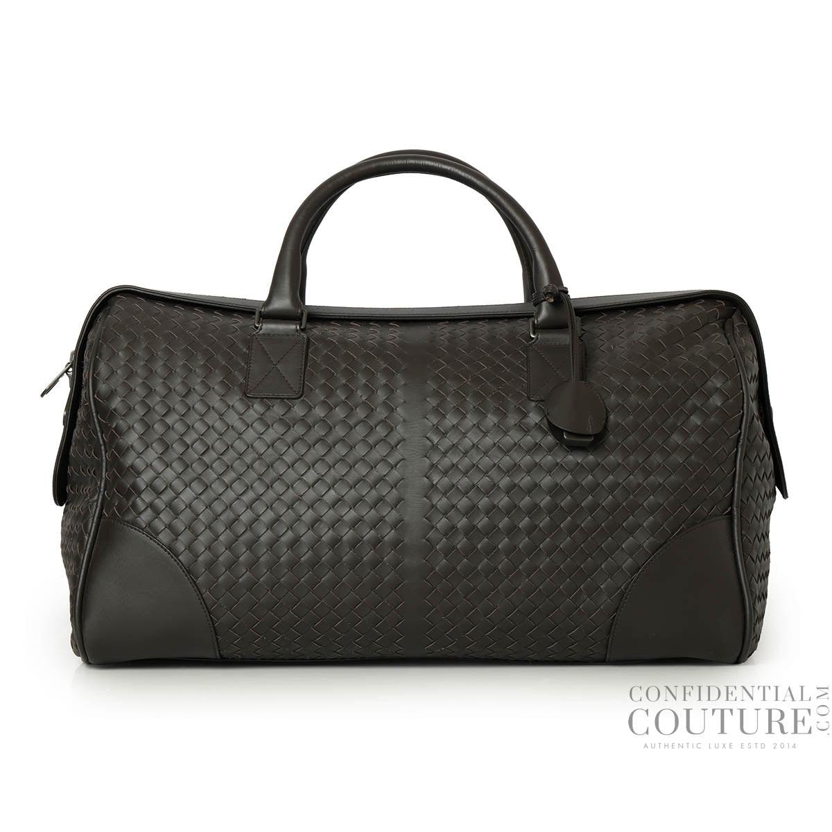 Black Intrecciato Medium Duffle Bag