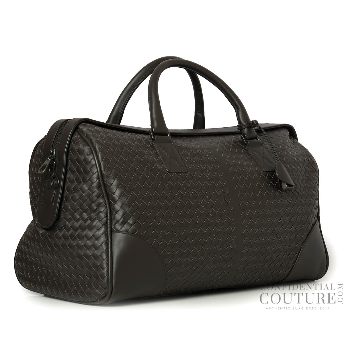 Black Intrecciato Medium Duffle Bag