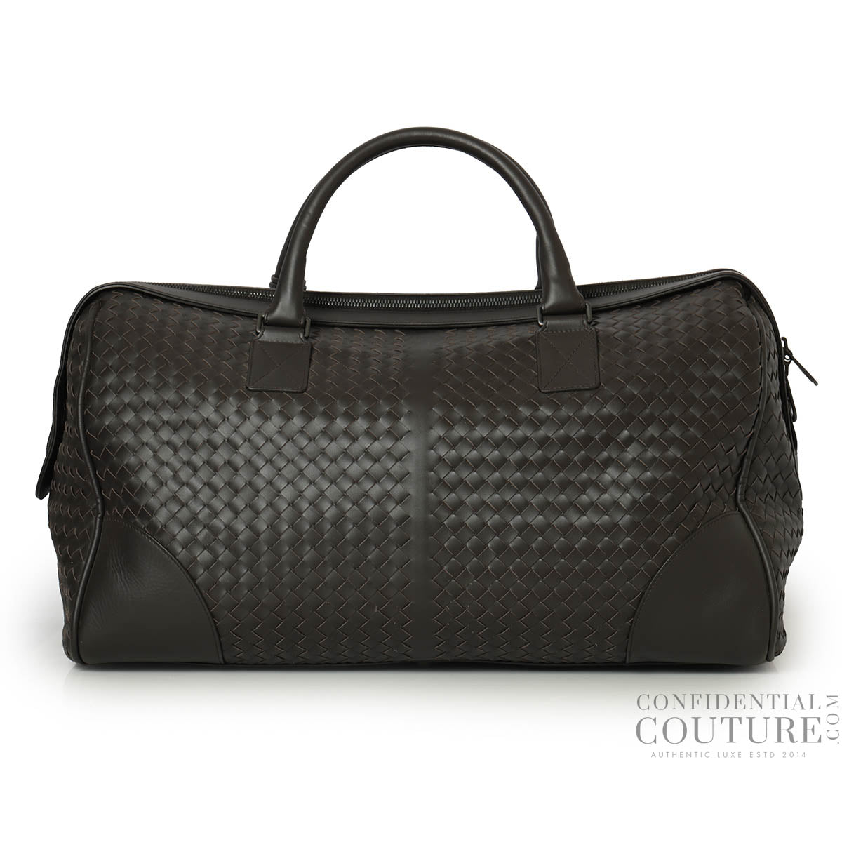Black Intrecciato Medium Duffle Bag