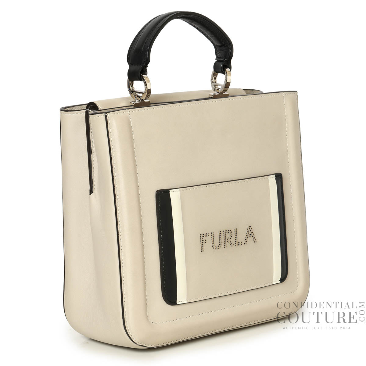 Beige Leather Reale North South Convertible Tote