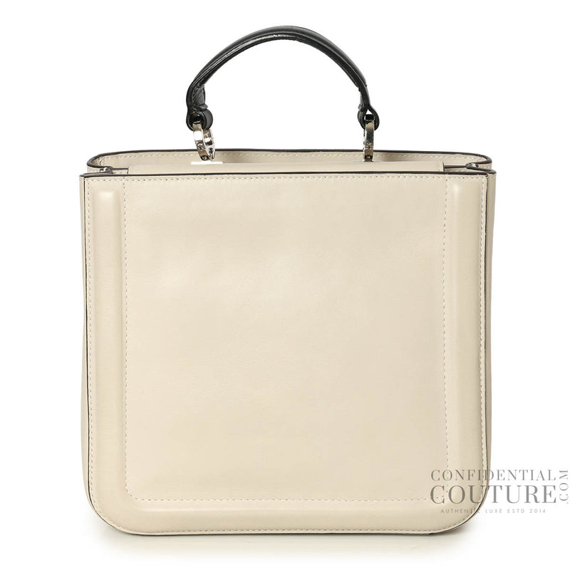 Beige Leather Reale North South Convertible Tote