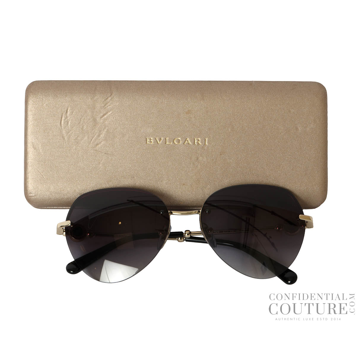 BV 6108 Rimless Oval Sunglasses