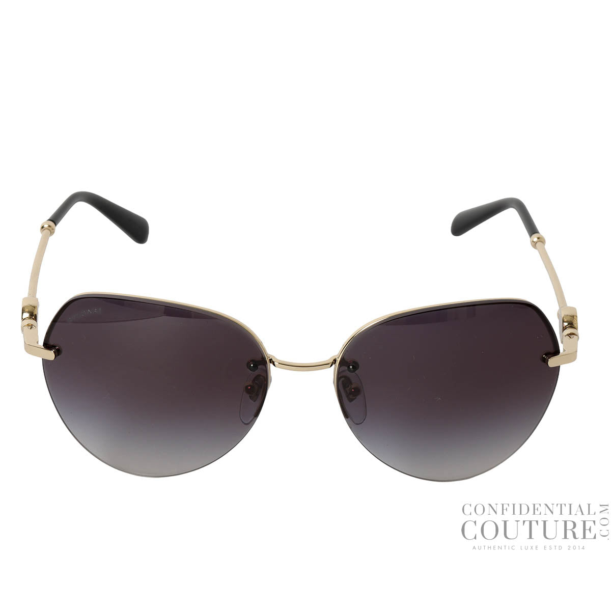 BV 6108 Rimless Oval Sunglasses