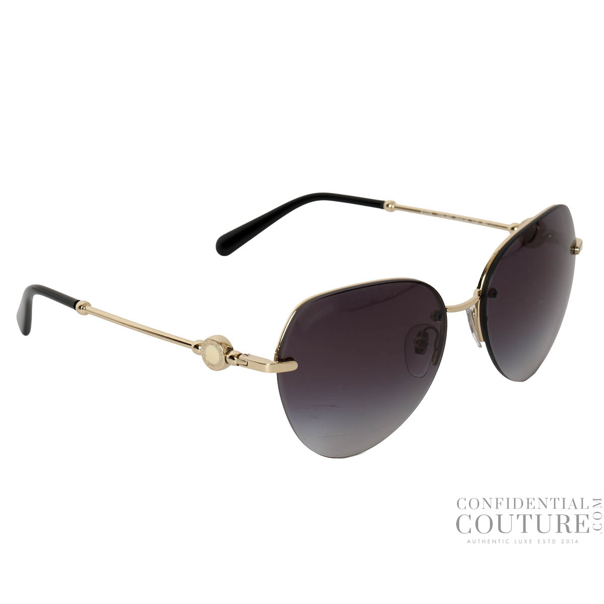 BV 6108 Rimless Oval Sunglasses