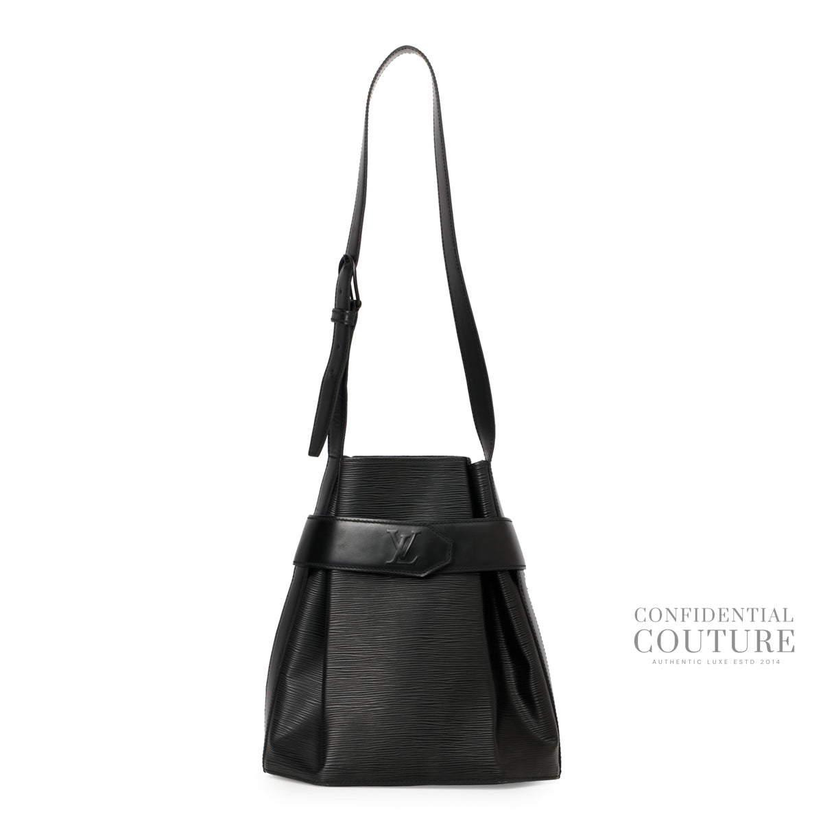 Black Epi Leather Sac D'epaule PM Bag
