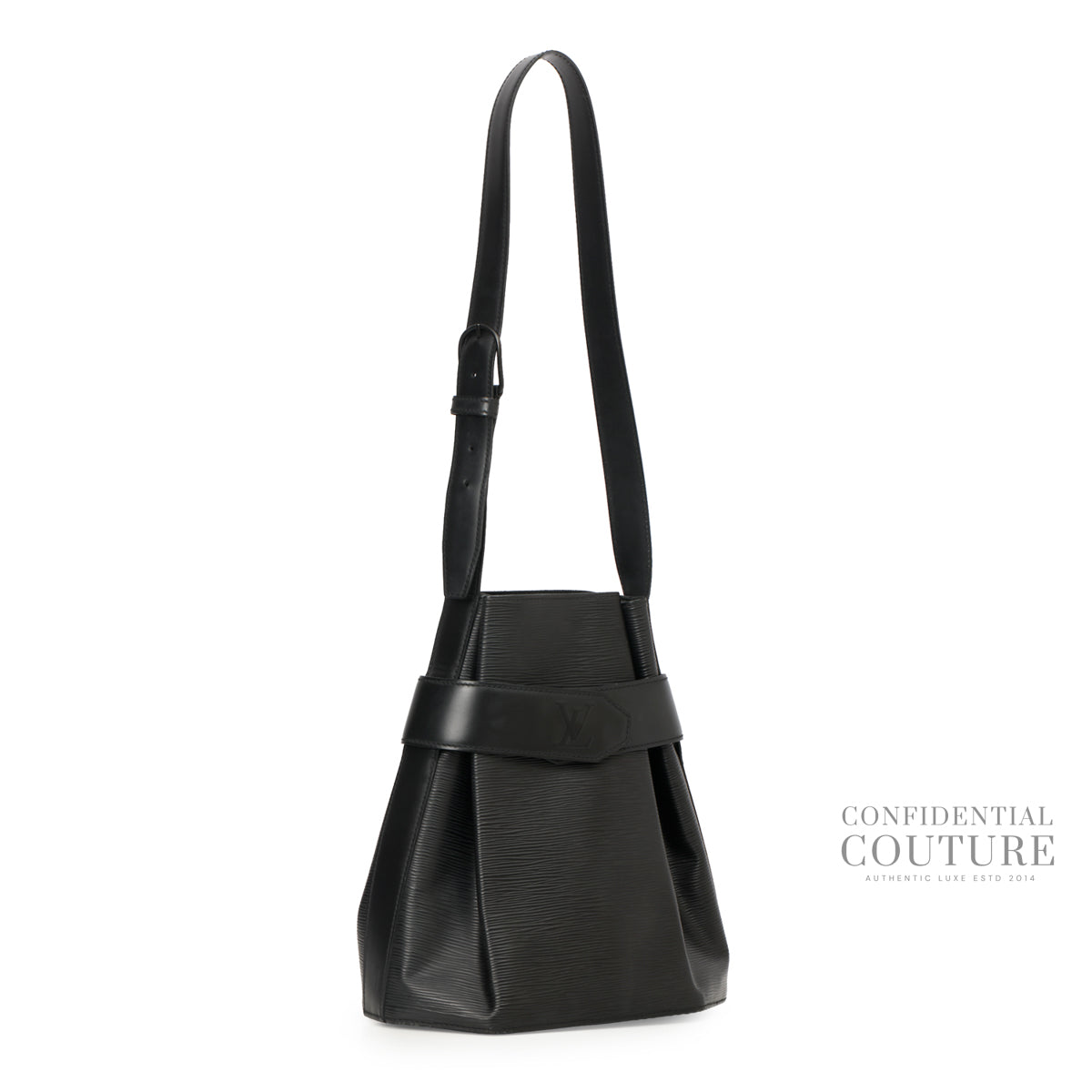 Black Epi Leather Sac D'epaule PM Bag