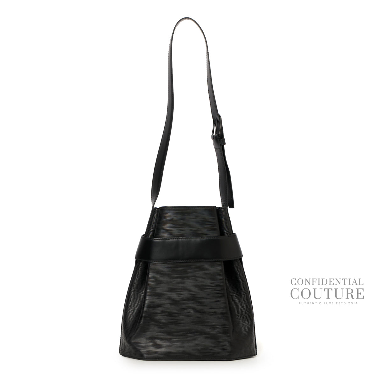 Black Epi Leather Sac D'epaule PM Bag