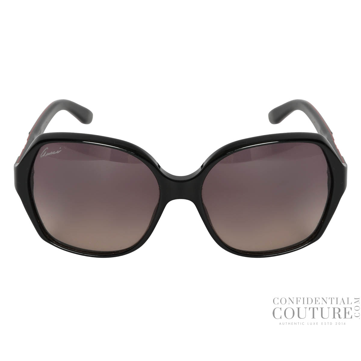 Black Frame Gradient Tint Vintage Web GG Oversize Sunglasses-3538/S