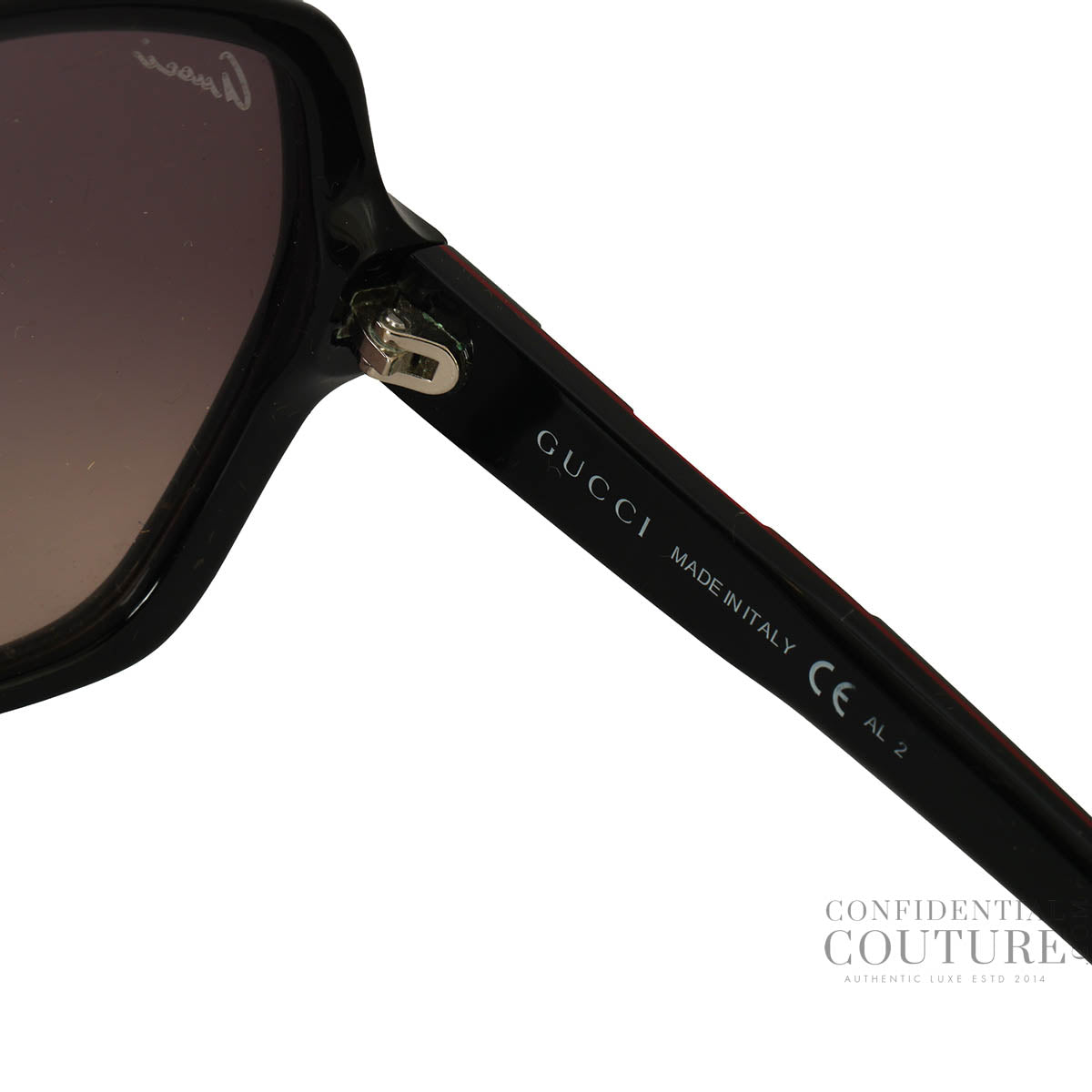 Black Frame Gradient Tint Vintage Web GG Oversize Sunglasses-3538/S