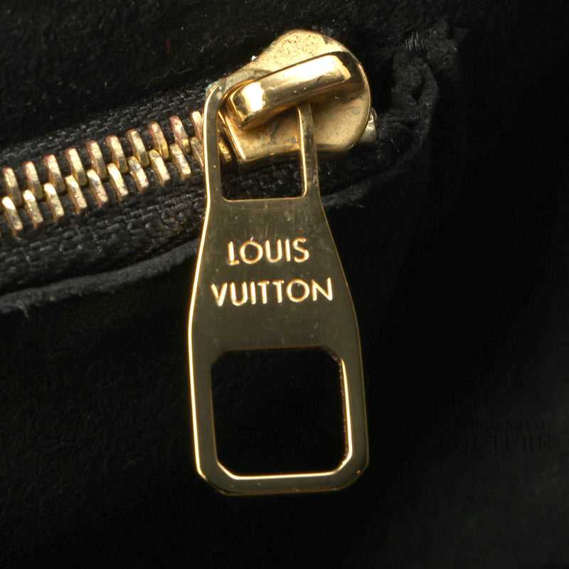 Black Calfskin Leather Chain Louise GM Bag
