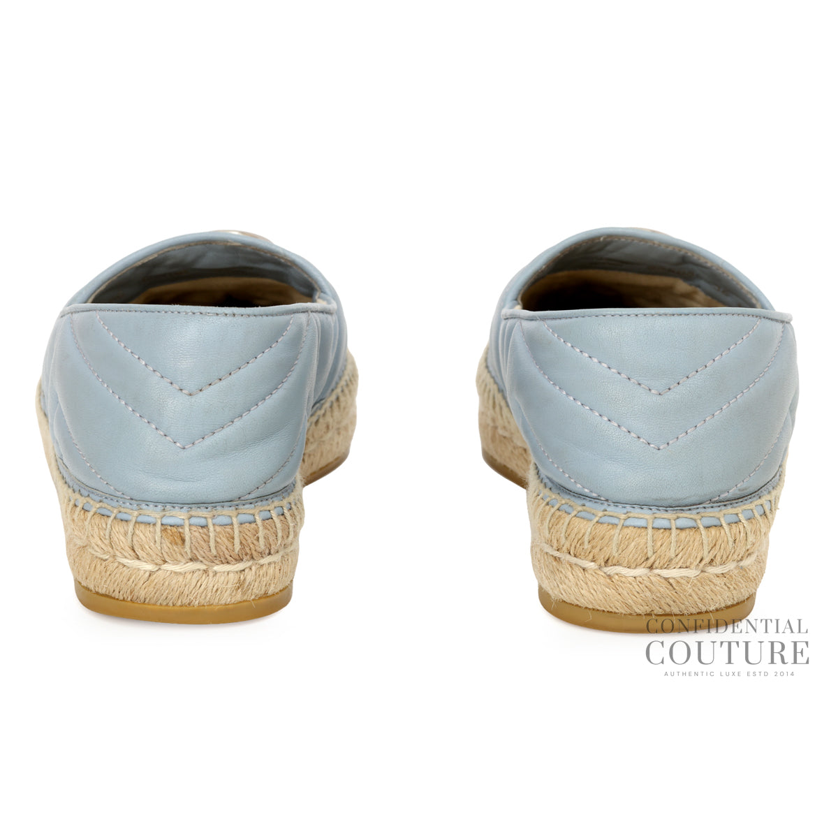 Light Blue Quilted Leather GG Marmont Espadrille EU 36 | UK 3 | US 7