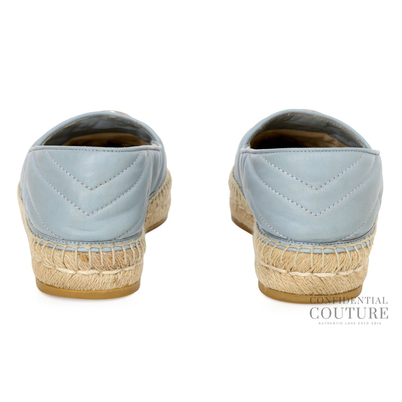 Light Blue Quilted Leather GG Marmont Espadrille EU 36 | UK 3 | US 7