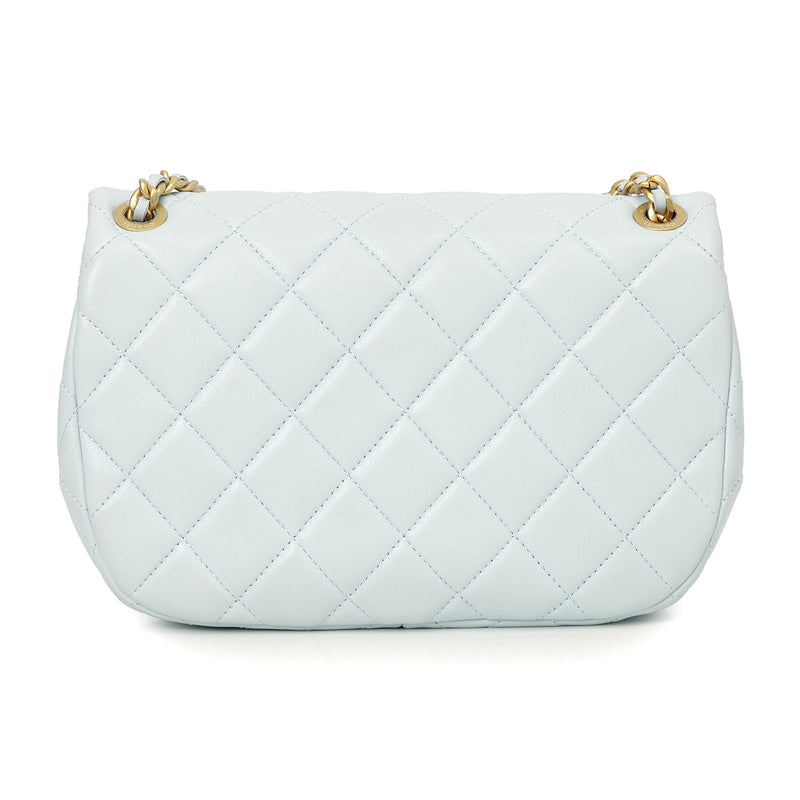 Pre loved chanel charm and logo flap bag one size price