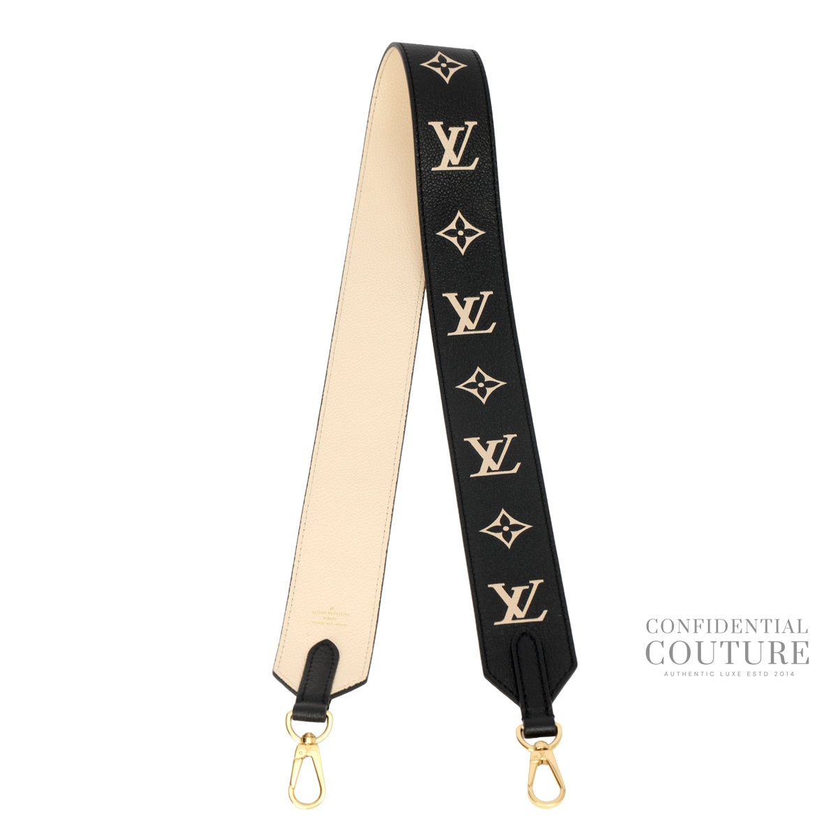 Black/Beige Bi Color Monogram Empreinte Bandouliere Strap