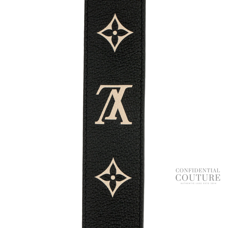 Black/Beige Bi Color Monogram Empreinte Bandouliere Strap