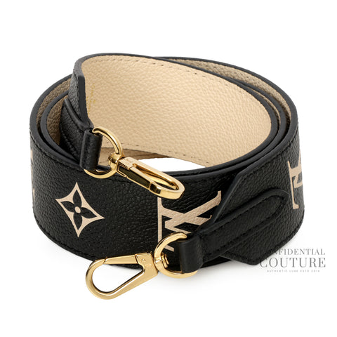 Black/Beige Bi Color Monogram Empreinte Bandouliere Strap