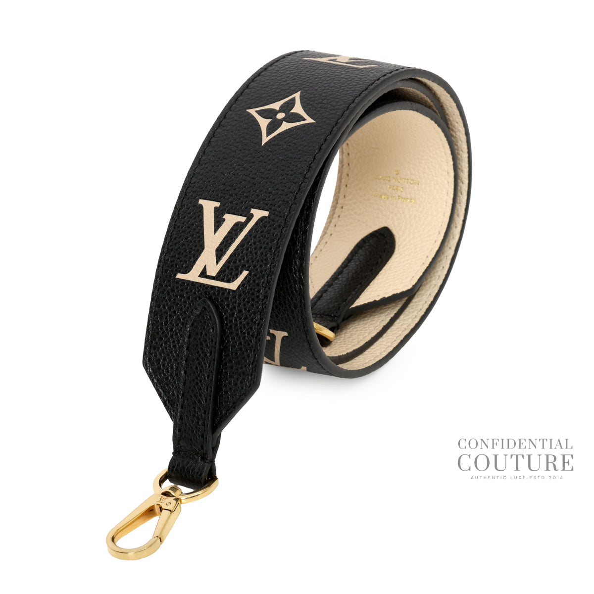 Black/Beige Bi Color Monogram Empreinte Bandouliere Strap
