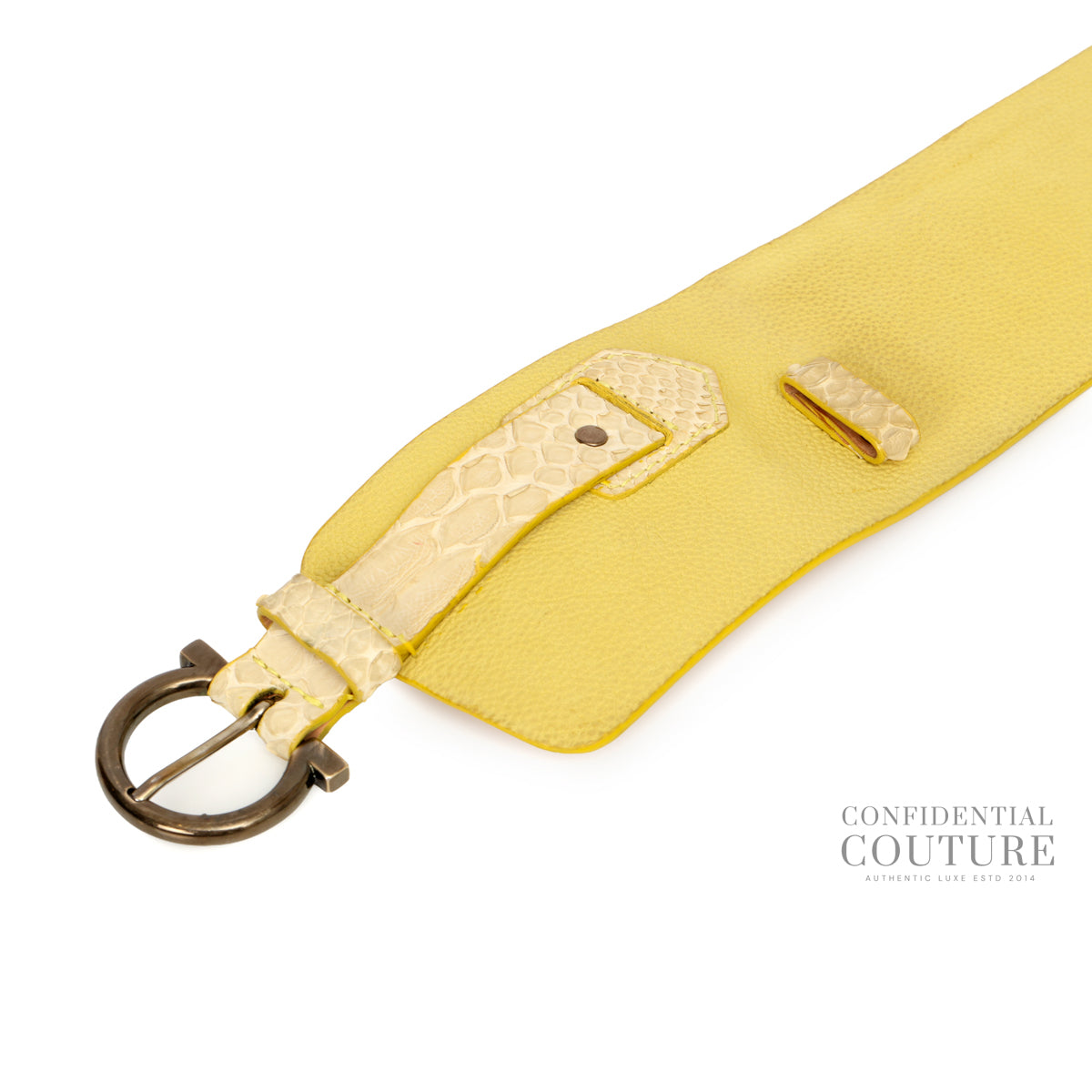 Yellow Python Trim Belt For Women | 80 cm