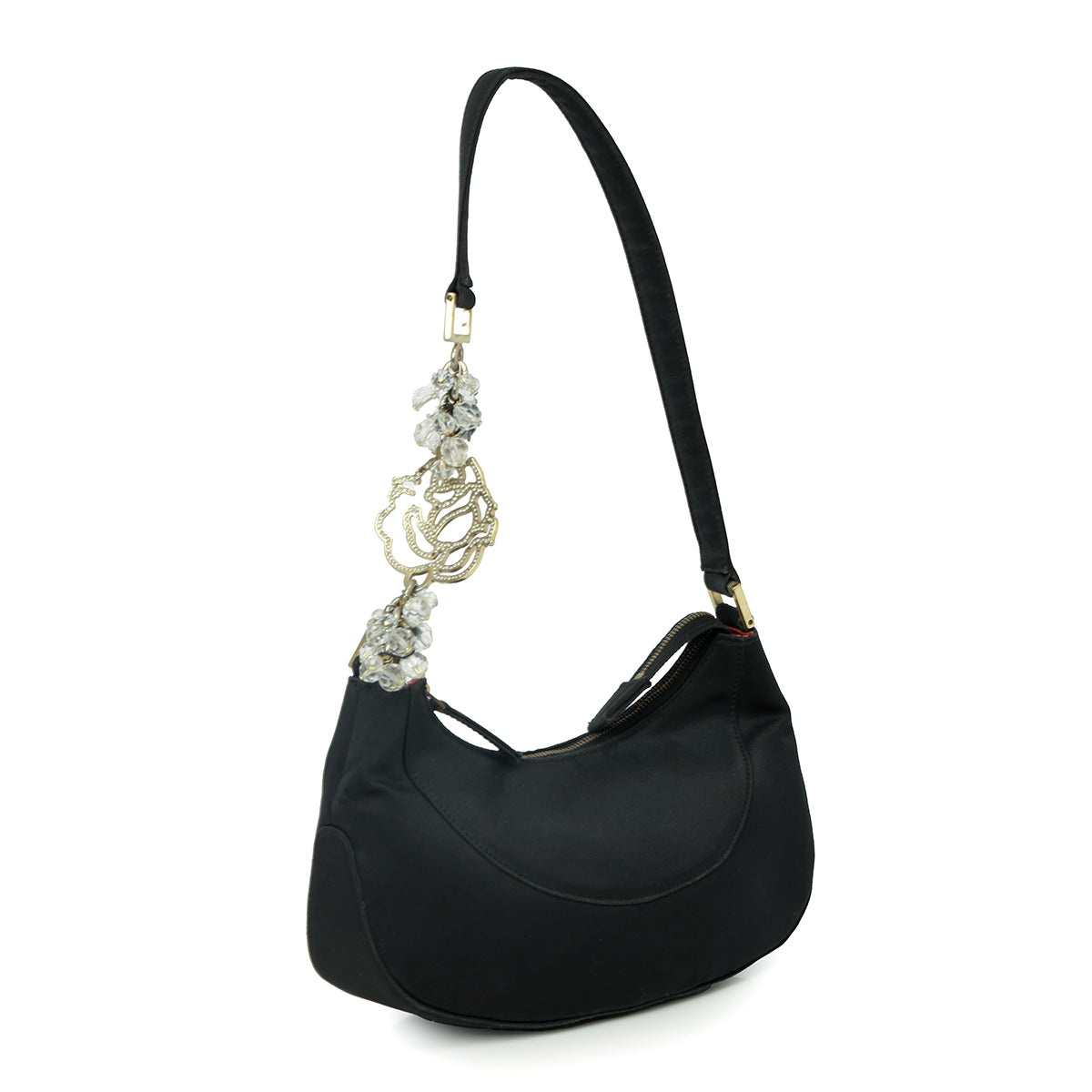 Black Nylon Shoulder Bag One Size