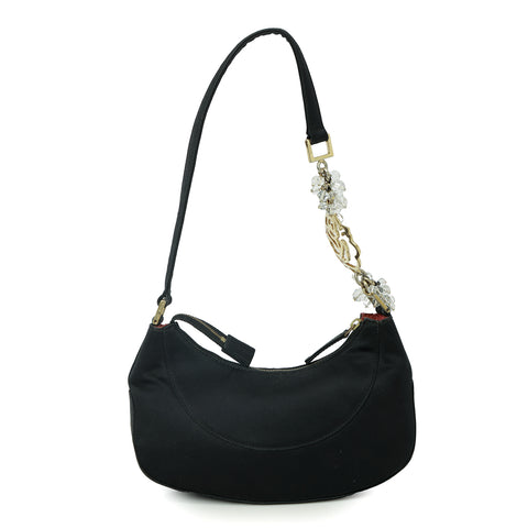 Black Nylon Shoulder Bag One Size