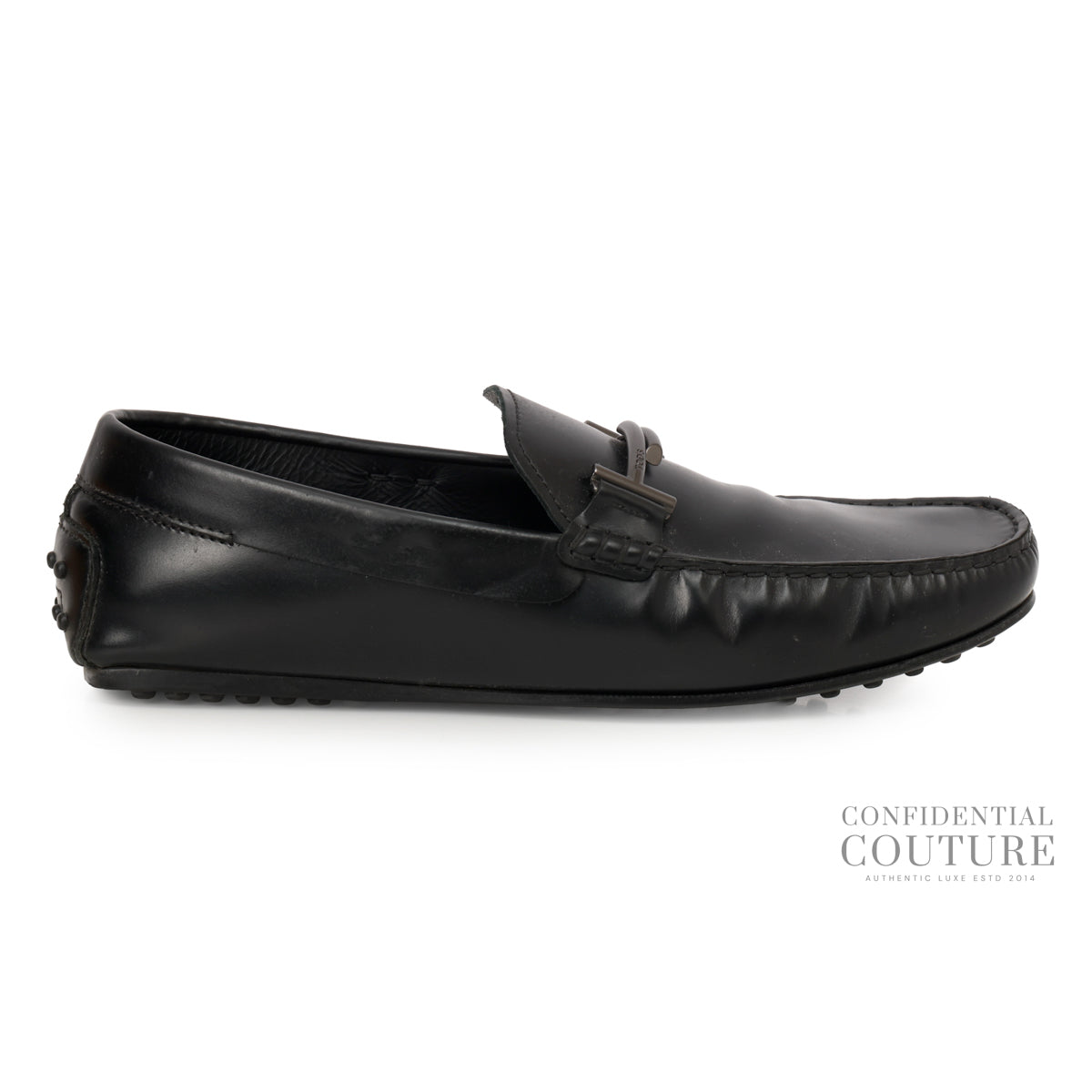 Doppia T City Men's Loafers Black Leather | UK 8