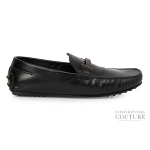 Doppia T City Men's Loafers Black Leather | UK 8