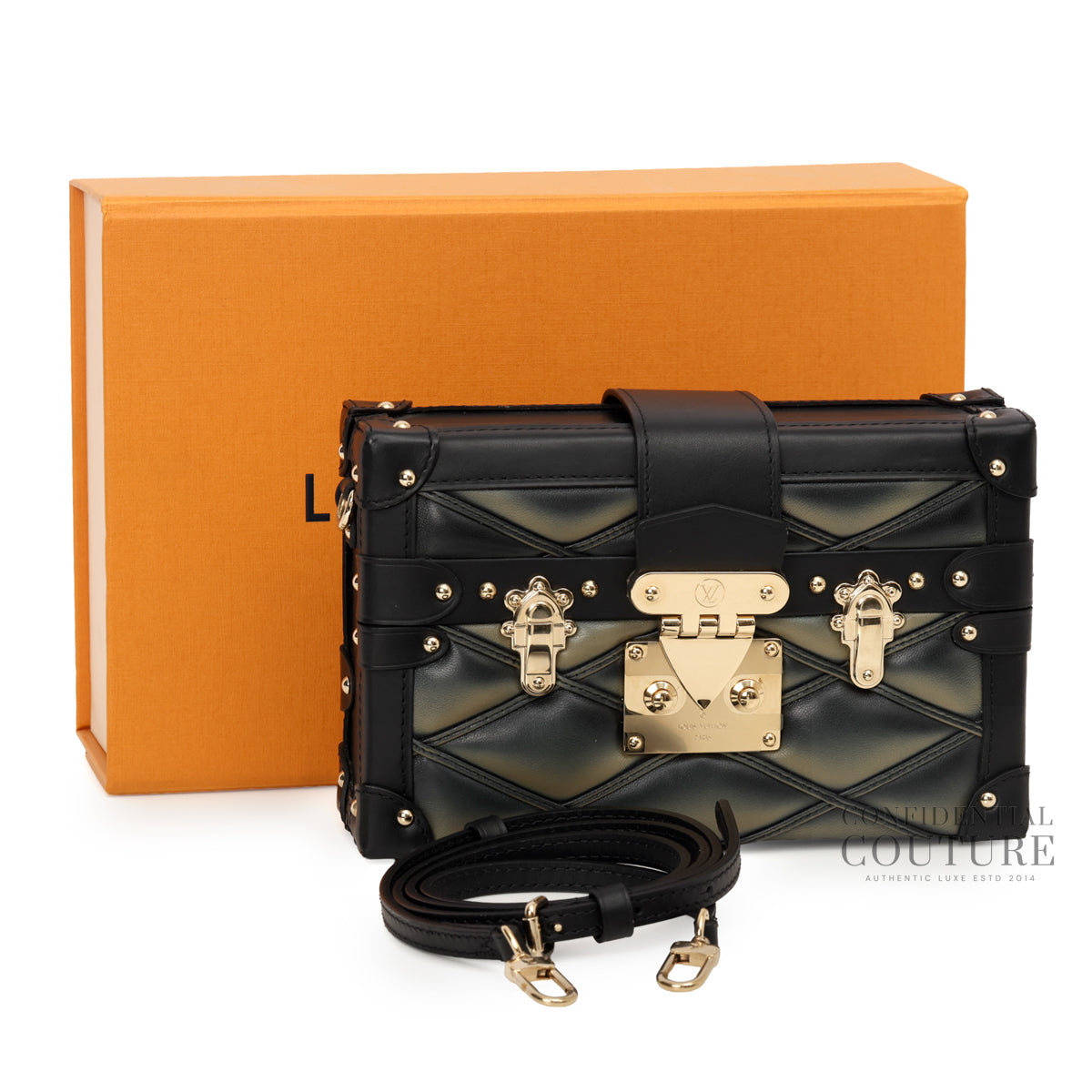Black/Beige Petite Malle Malletage Bag