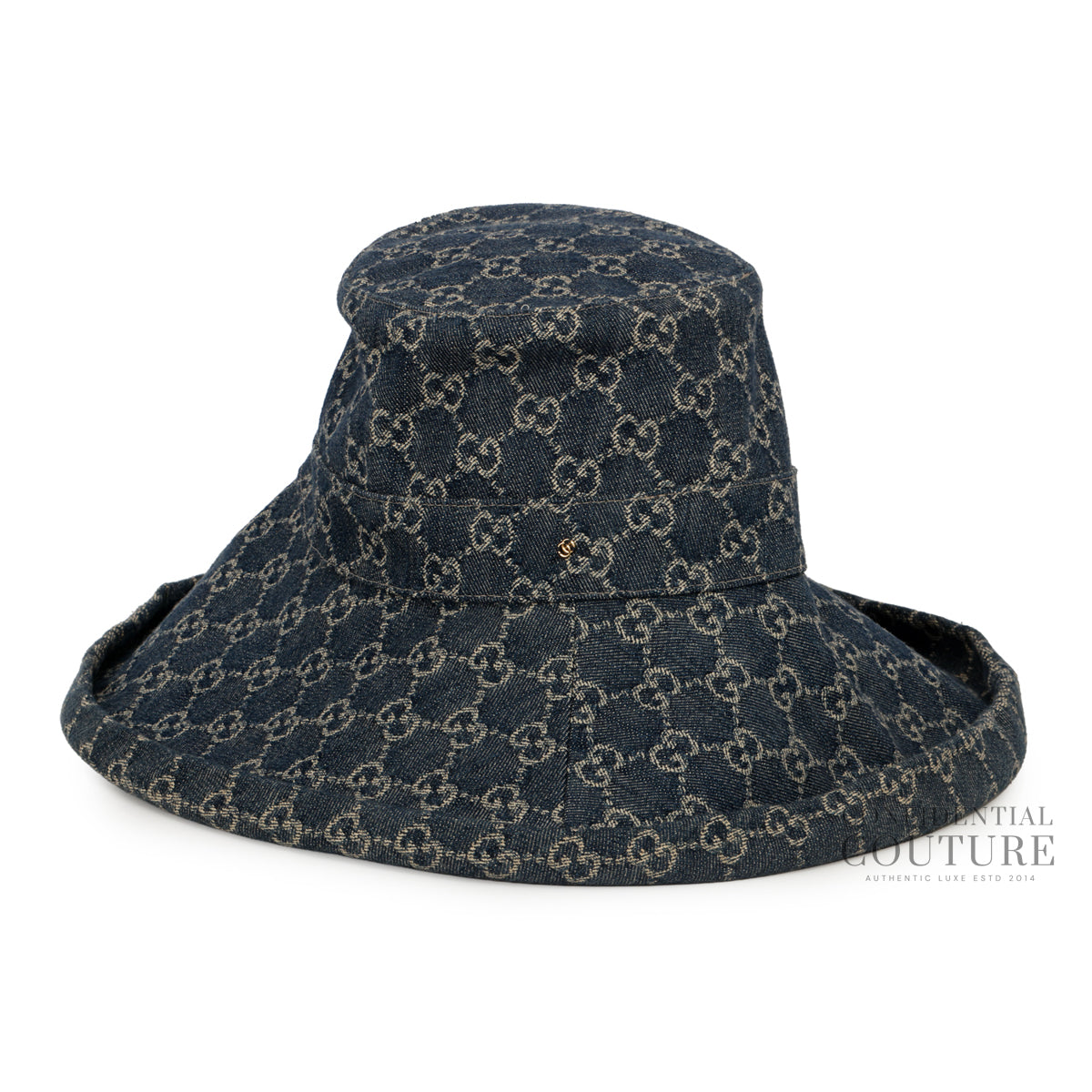 Blue Denim Wide Brim Bucket Hat | L | 58cm